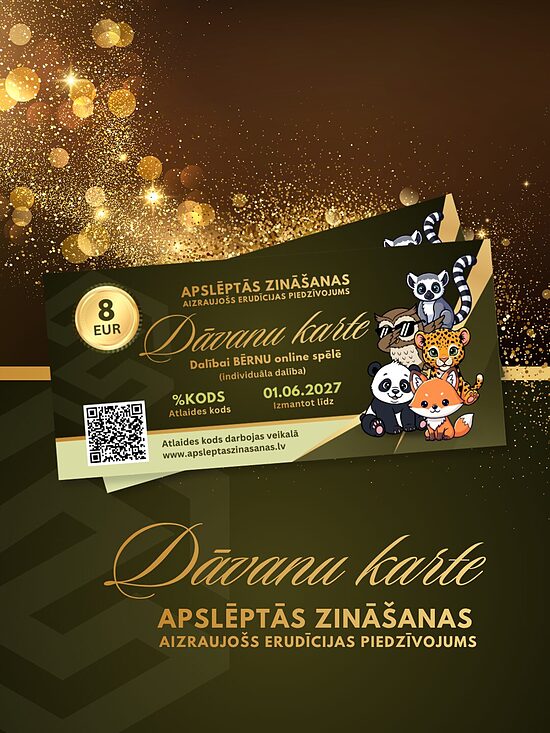 Komandas dalība ONLINE BĒRNU spēlē - PIRMSSKOLAS VECUMS (Dāvanu karte)